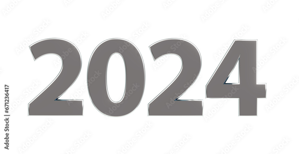 2024 3D-Schrift, Jahreszahl, Kalender, metallisch, silber, Perspektive, Nummer, Jubiläum, Neujahr, Jahreswechsel
 - obrazy, fototapety, plakaty 