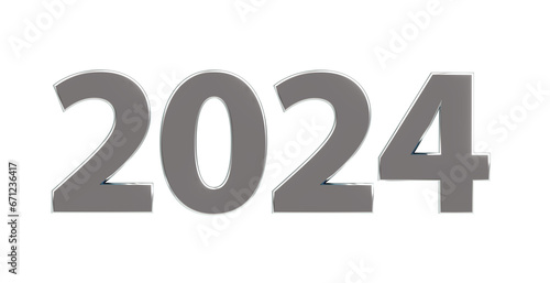 2024 3D-Schrift, Jahreszahl, Kalender, metallisch, silber, Perspektive, Nummer, Jubiläum, Neujahr, Jahreswechsel
 photo