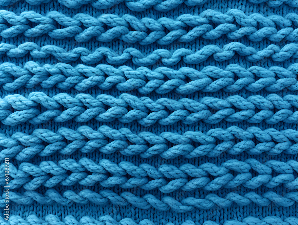 Blue textured abstract knitted background 