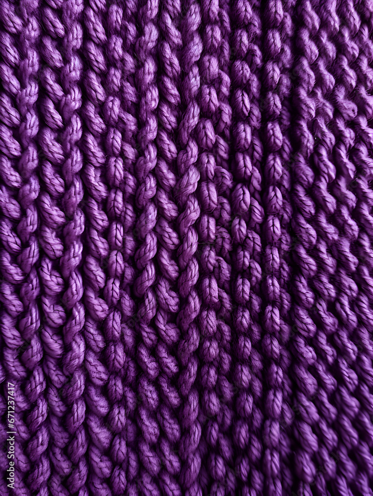 Purple textured abstract knitted background 
