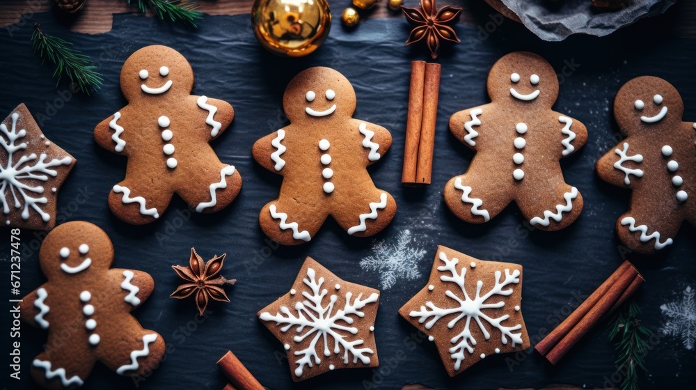 Christmas gingerbread man cookies and spices stock photo Christmas gingerbread man cookies and spices stock photo