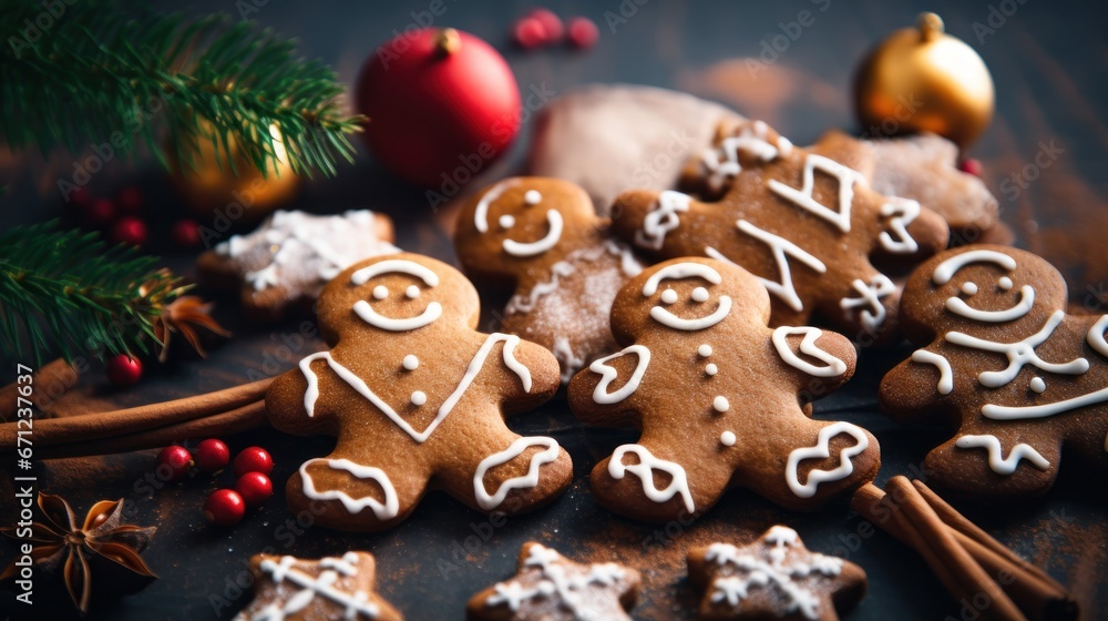 Christmas gingerbread man cookies and spices stock photo Christmas gingerbread man cookies and spices stock photo