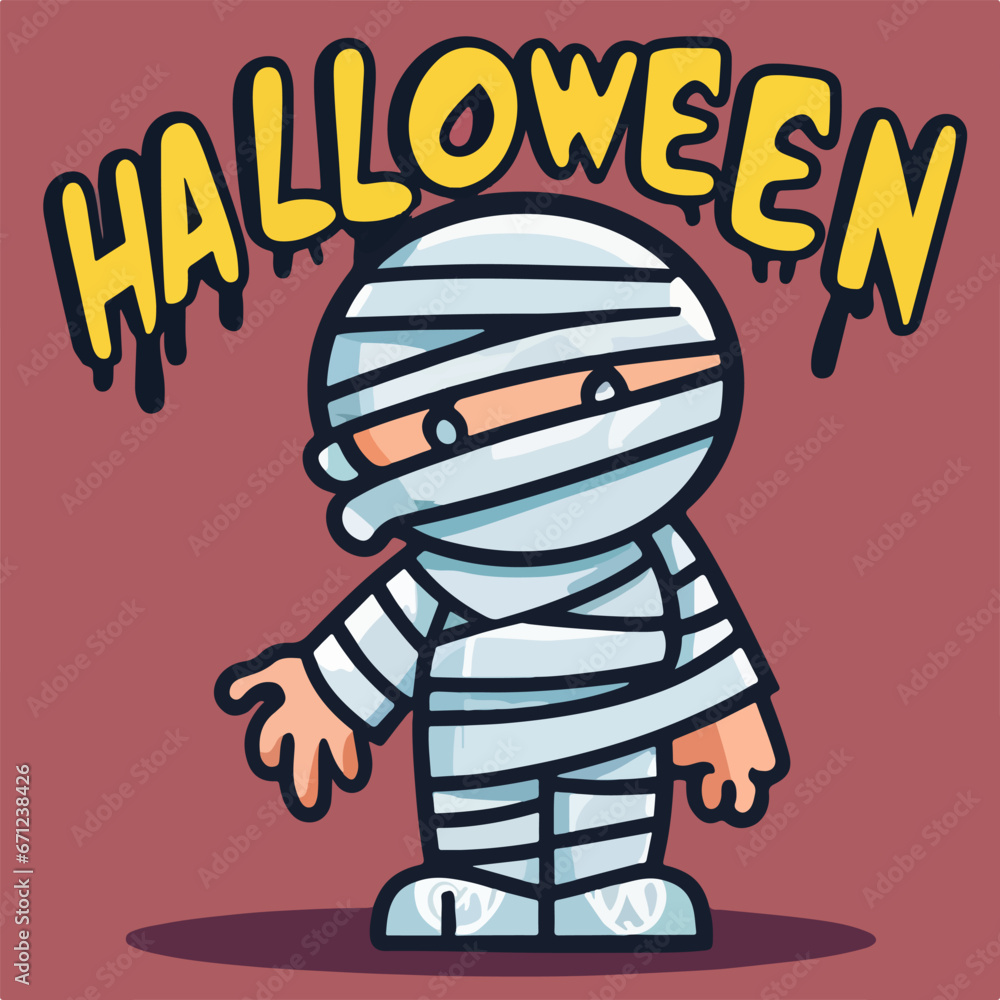 Happy Halloween Party Poster With Mummy Vector Happy Halloween Party Poster With Mummy Vector