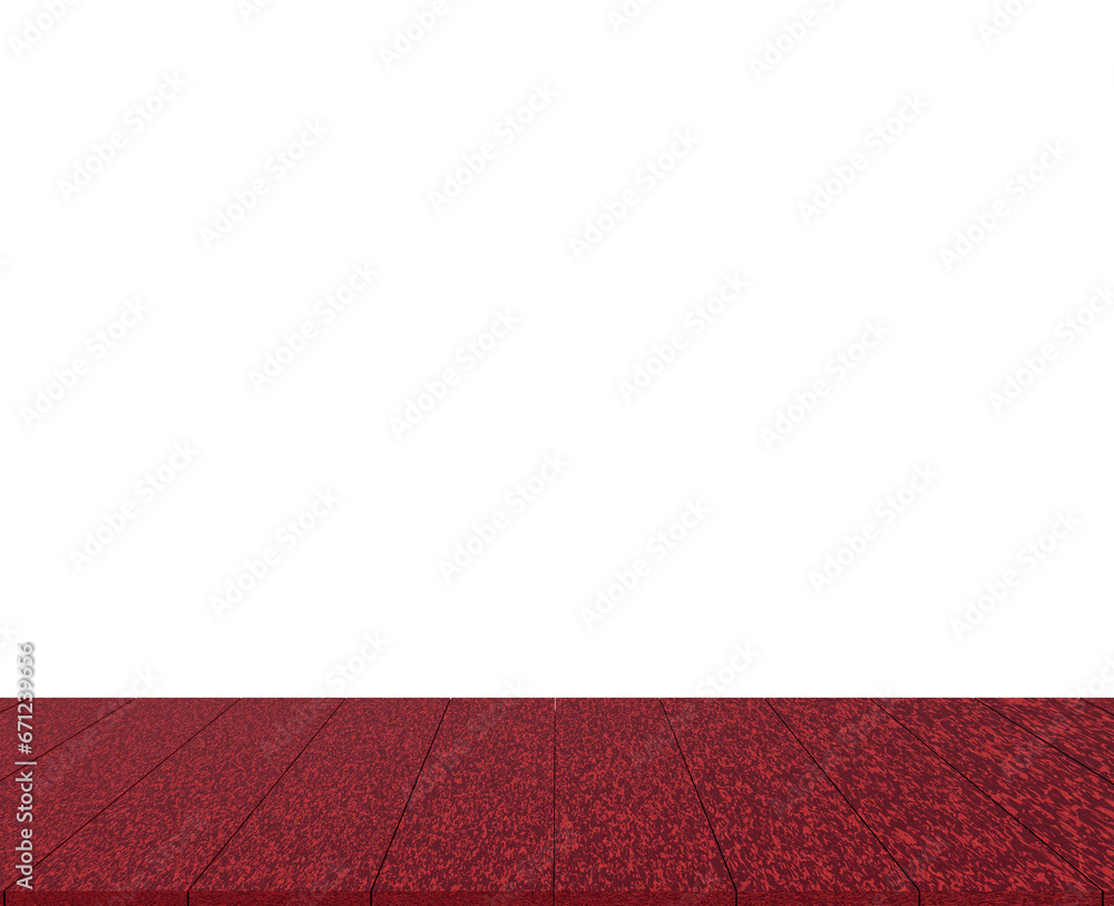 Fototapeta premium red wooden floor with white background