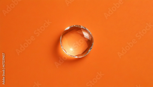 Closeup Water Drop on Orange Background