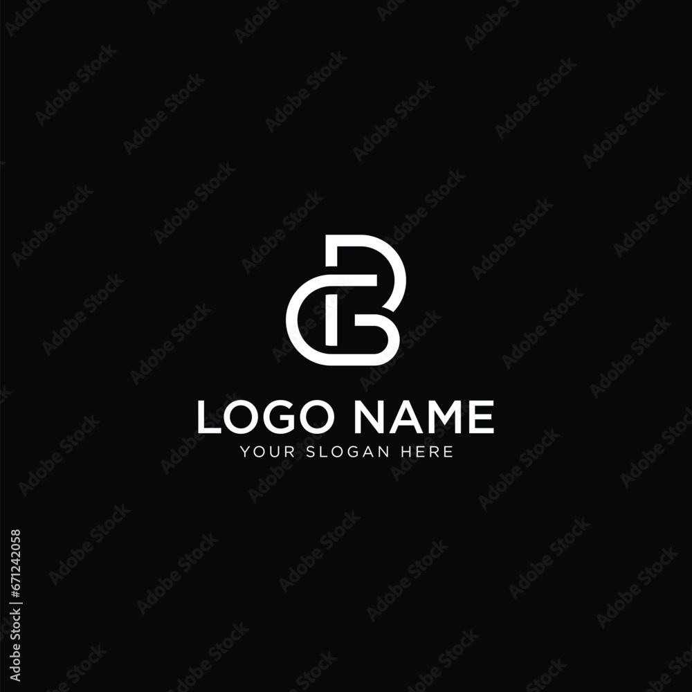 initial letter GB or BG logo design template modern minimalistic stock vector initial letter GB or BG logo design template modern minimalistic stock vector