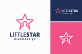 Little Kid Rising Star, Bright Future Children Support Education School logo design