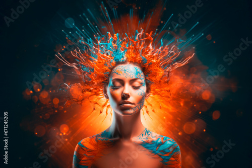 zen mind young person body connection beautiful background