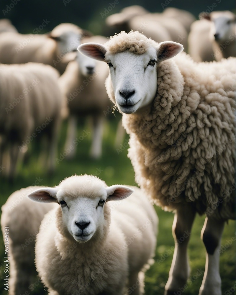 portrait of sheep in the countryside
