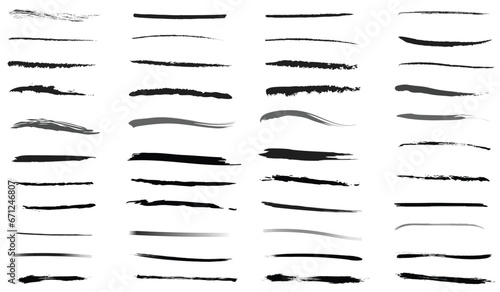 set of hand drawn underlines vector