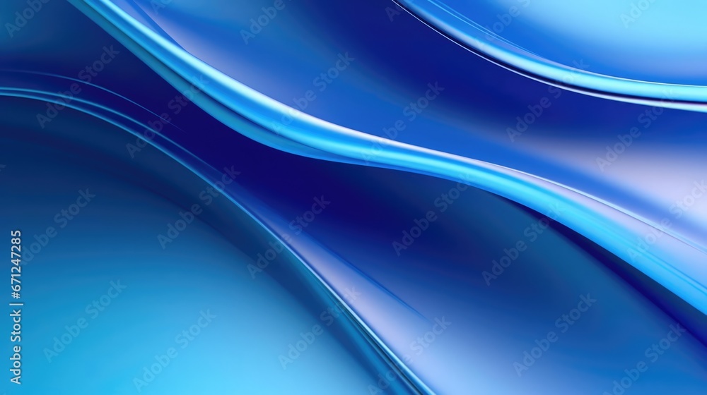 Obraz premium 3D Blue Wavy Shapes 