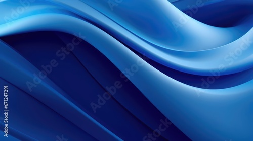 3D Blue Wavy Shapes 
