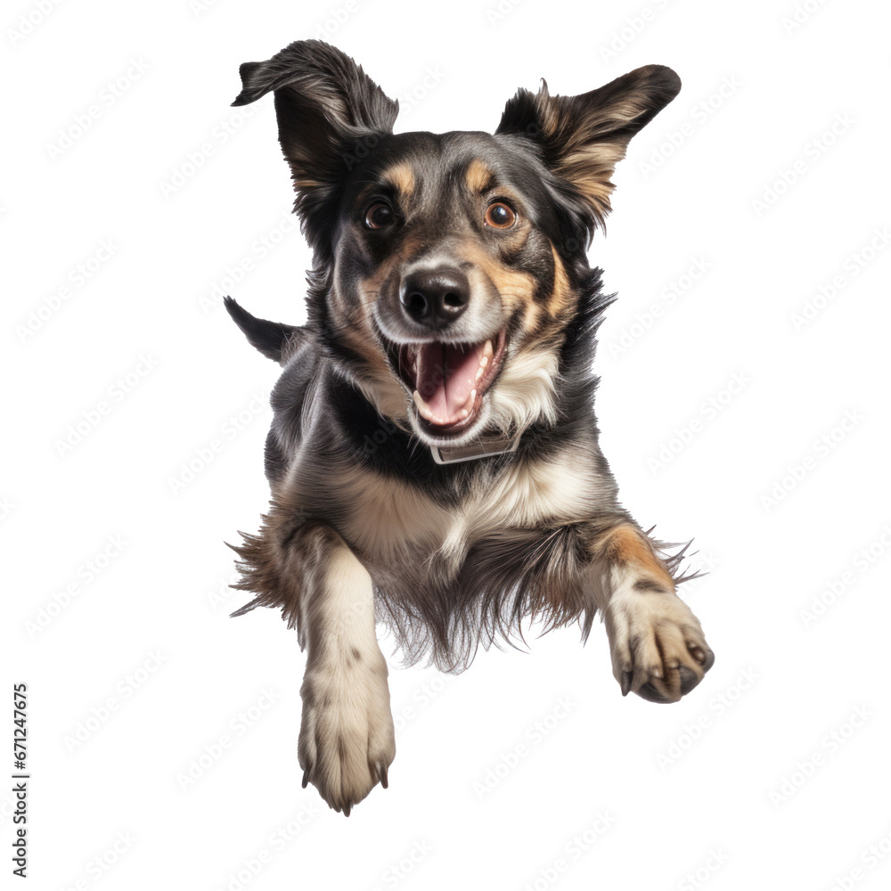 a dog in a jump isolated