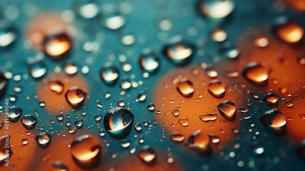A close-up of raindrops on a windowpane
