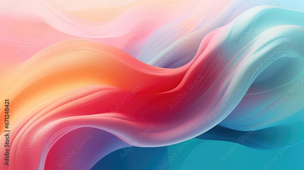 Obraz premium Abstract background Colorful twisted shapes in motion Digital art for poster flyer banner background or design element Soft