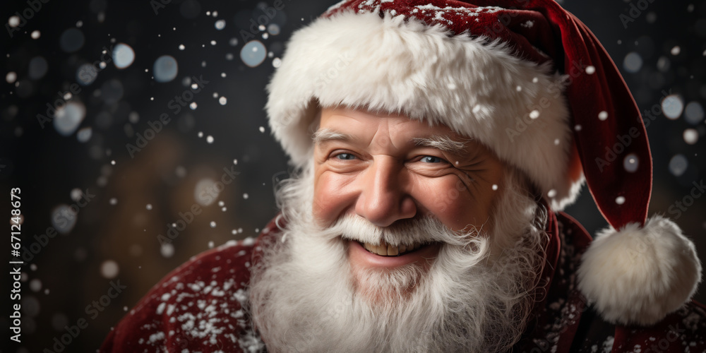 Smiling Santa Claus on a colored background Smiling Santa Claus on a colored background