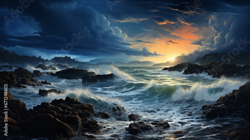 A stormy seascape on a "Blue Monday" © Наталья Евтехова