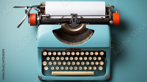 A vintage typewriter with a blank page on "Blue Monday"