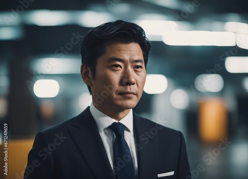 Wallpaper Mural portrait of a top Japanese executive, isolated  background
 Torontodigital.ca