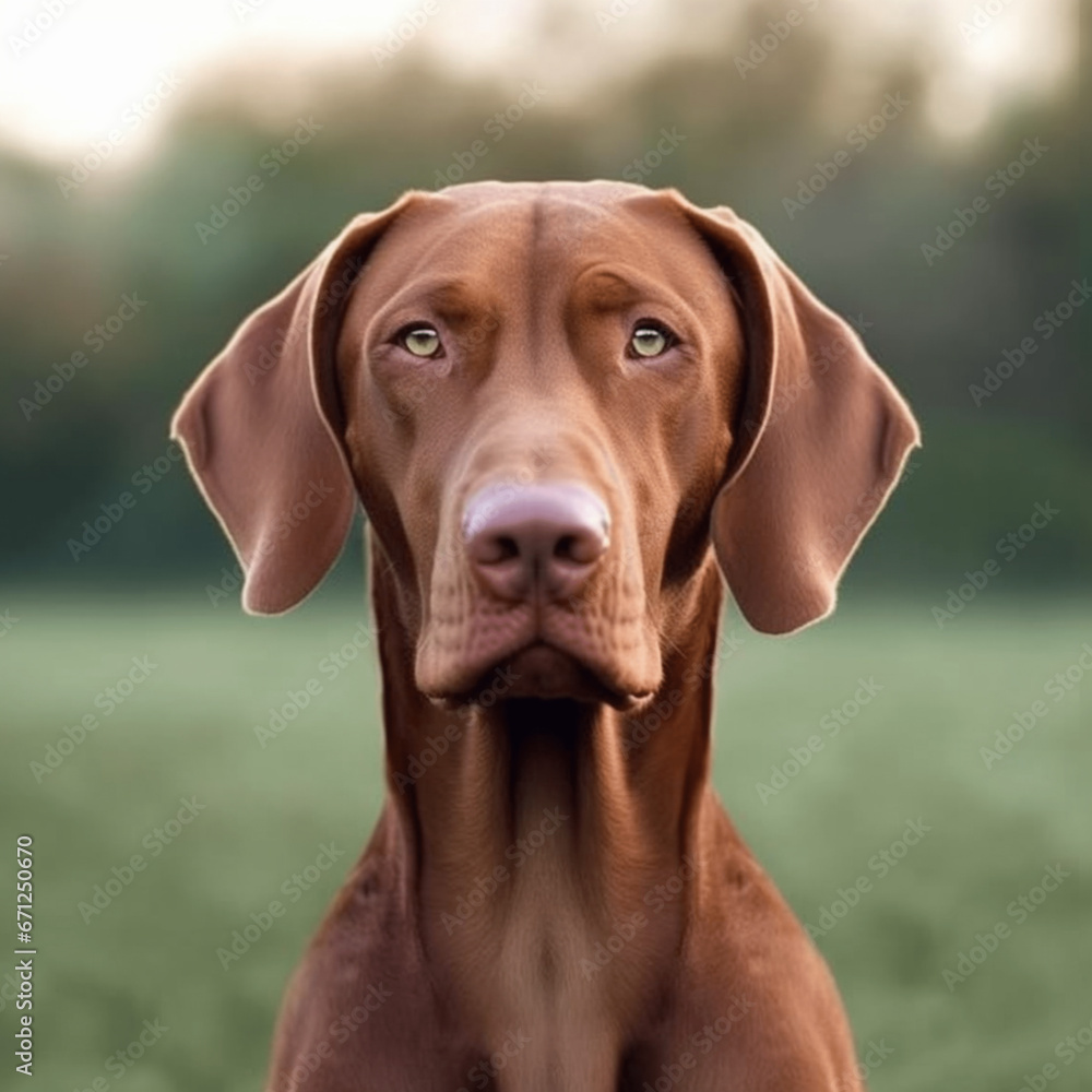 Vizsla Hunde Portrait in lustiger Pose, Illustarionen Portrait, Vizsla Hunde Portrait in lustiger Pose, Illustarionen Portrait,