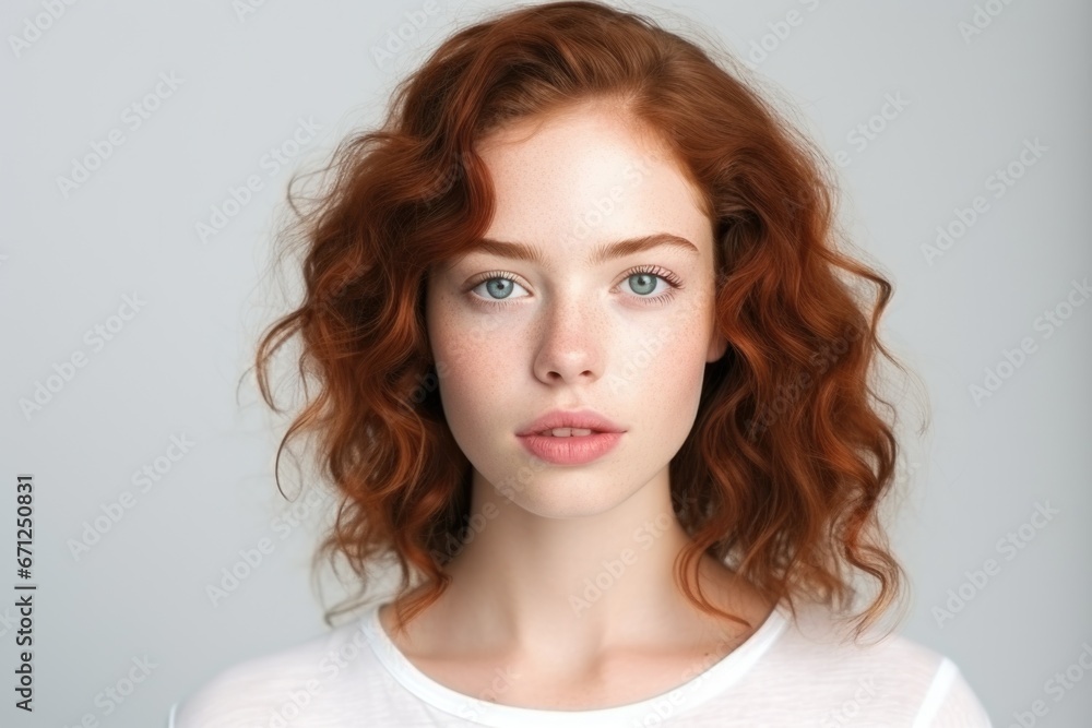 Young charming woman on a light background. Natural makeup. Natural beauty. Young charming woman on a light background. Natural makeup. Natural beauty.