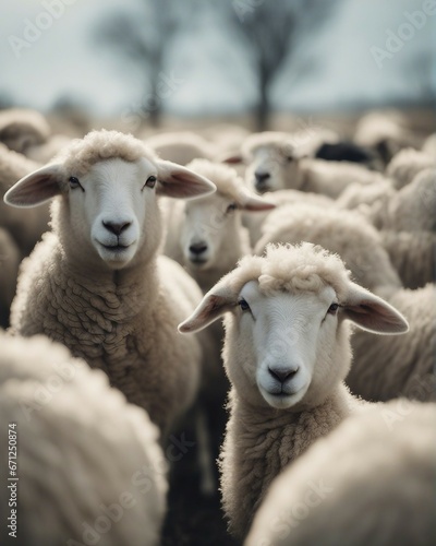 portrait of sheep in the countryside 