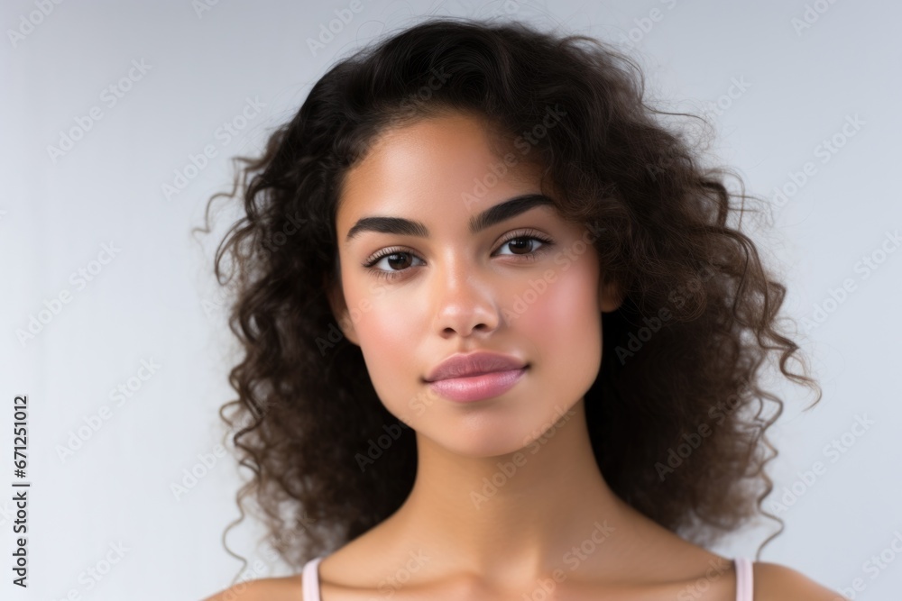 Young charming woman on a light background. Natural makeup. Natural beauty. Young charming woman on a light background. Natural makeup. Natural beauty.