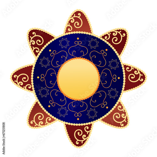 Happy Navratri. Garba Night mandala poster for Navratri Dussehra festival of India.