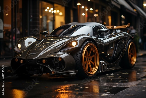 luxury supercar in the city