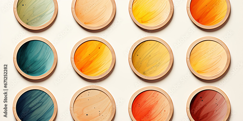 Obraz premium PAINT palette, paint set, colour set isolated on the transparent background PNG.
