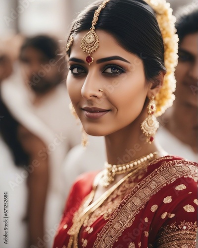 portrait of an Indian woman in traditional clothing photo