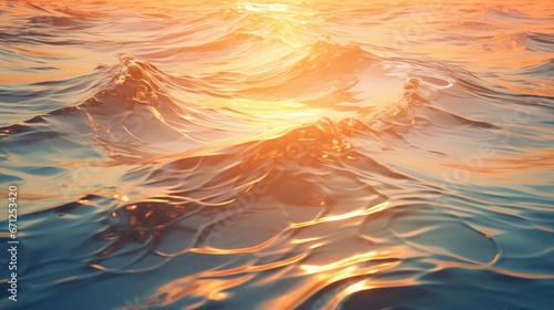 An image of a water surface reflecting warm sunlight.