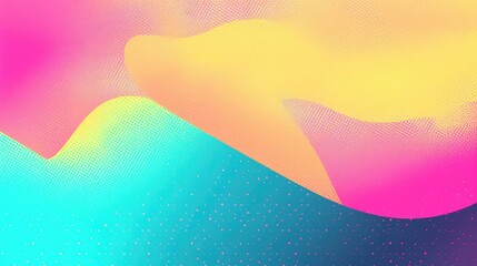 Colourful 80s 90s style background banner with a noisy gradient texture 
