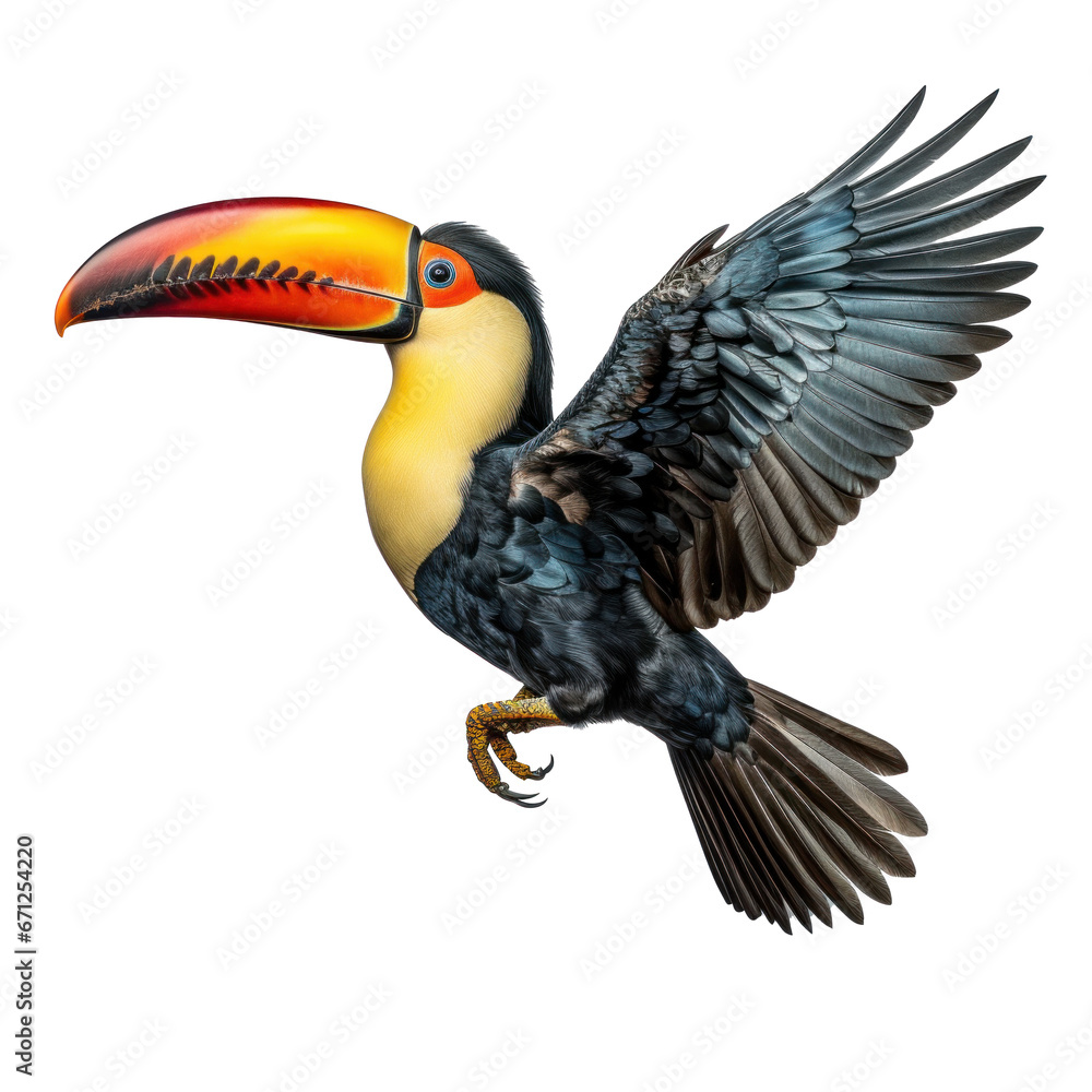 Obraz premium a flying toucan isolated