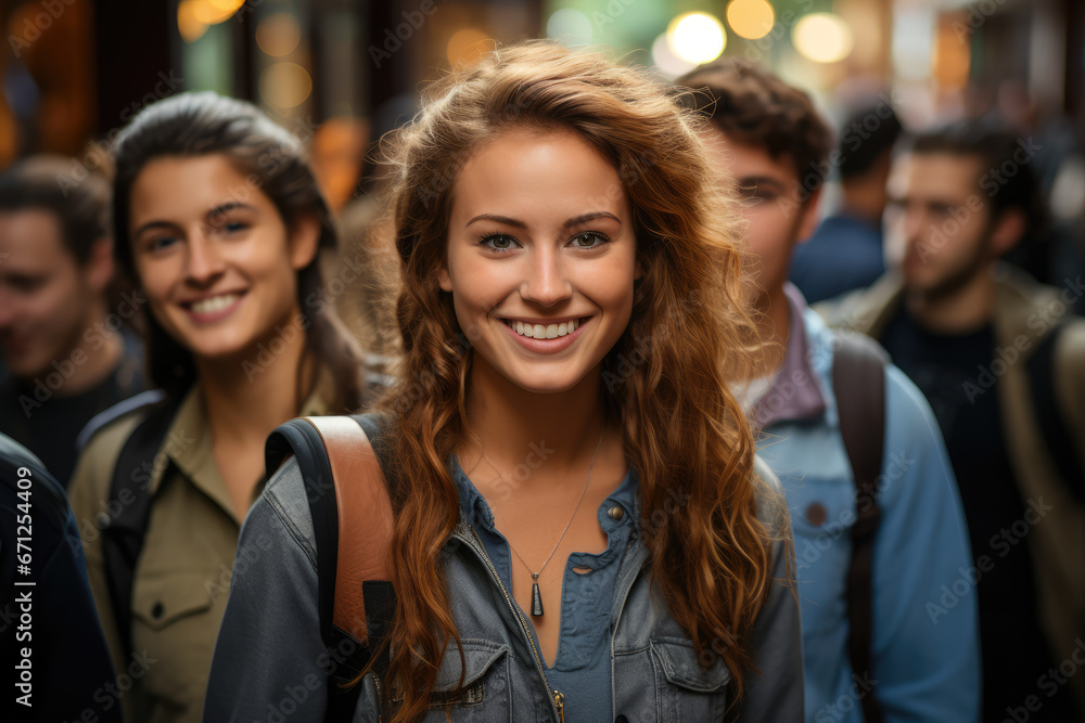 A group of young people participating in international exchange programs, promoting cultural exchange. Generative Ai. A group of young people participating in international exchange programs, promoting cultural exchange. Generative Ai.