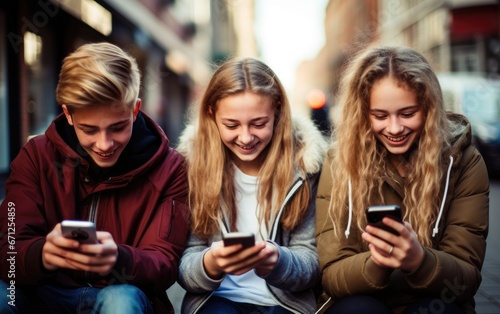 Teenagers are growing up with a smartphones. Social networks and the process of zombification of the younger generation © piai