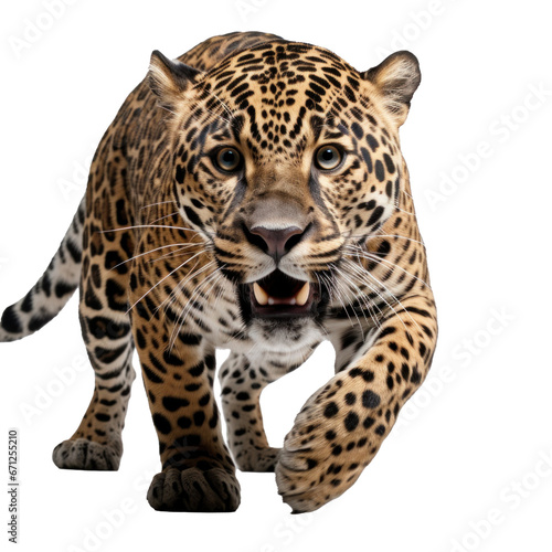 a jaguar in a jump isolated