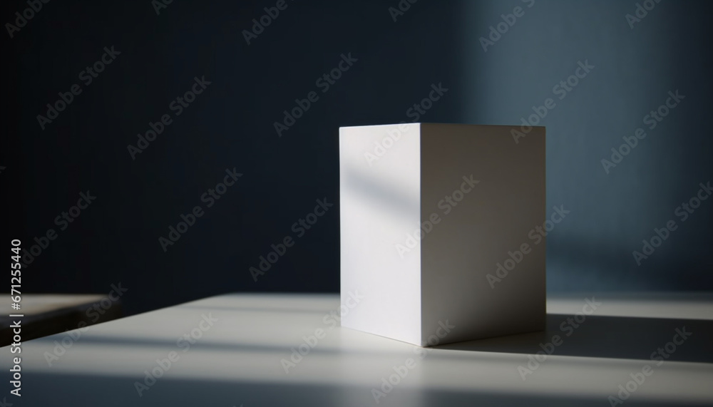 Empty cardboard box on pedestal, modern design for retail packaging generated by AI