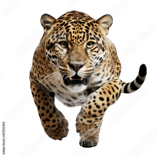 a jaguar in a jump isolated