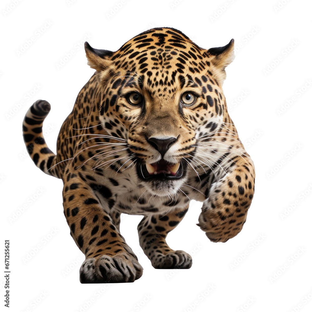 Obraz premium a jaguar in a jump isolated