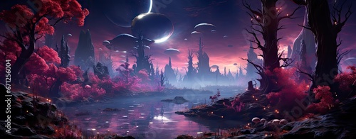 Mystical forest with glowing mushrooms  moonlit night  and ethereal atmosphere  perfect for fantasy-themed projects.