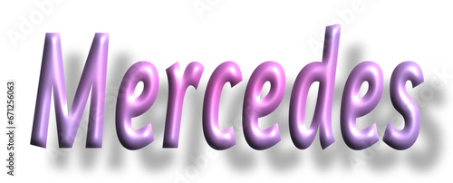 Mercedes - pink color - female name - ideal for websites, emails, presentations, greetings, banners, cards, books, t-shirt, sweatshirt, prints, cricut, silhouette,

