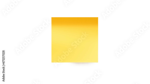 Yellow Sticky note paper isolated on transparent background