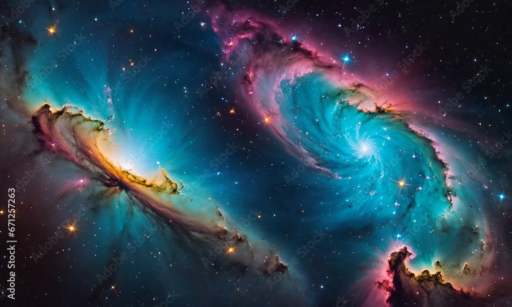Colorful space galaxy cloud nebula. 