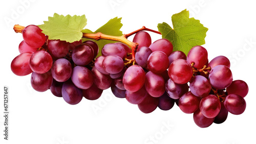  bunch of red grapes isolated on transparent background