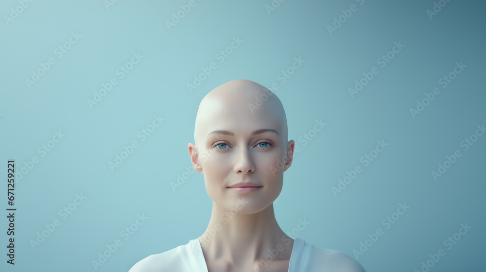 bald Caucasian woman cancer illness bald Caucasian woman cancer illness