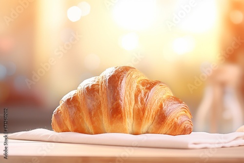 Gigantic Croissant in Soft-Focused Realistic Style with Bold Chromaticity photo