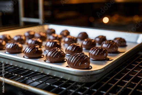 Chocolate Truffles on Oven Rack under Backlit Photography photo