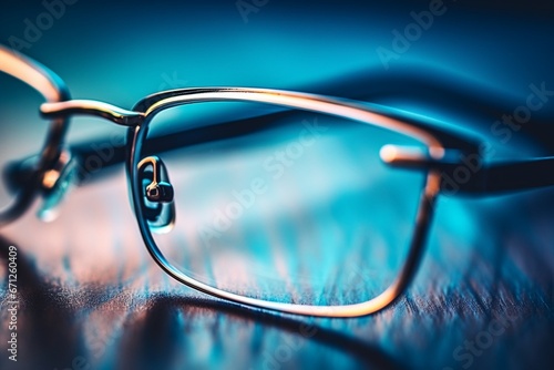 Detailed View of Glasses on Table with Tonalist Influence and Futurism photo