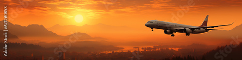 An airplane flying over at ...